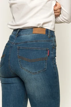 Penny Womens High-Rise Bootleg Jeans - Vintage Blue Wash