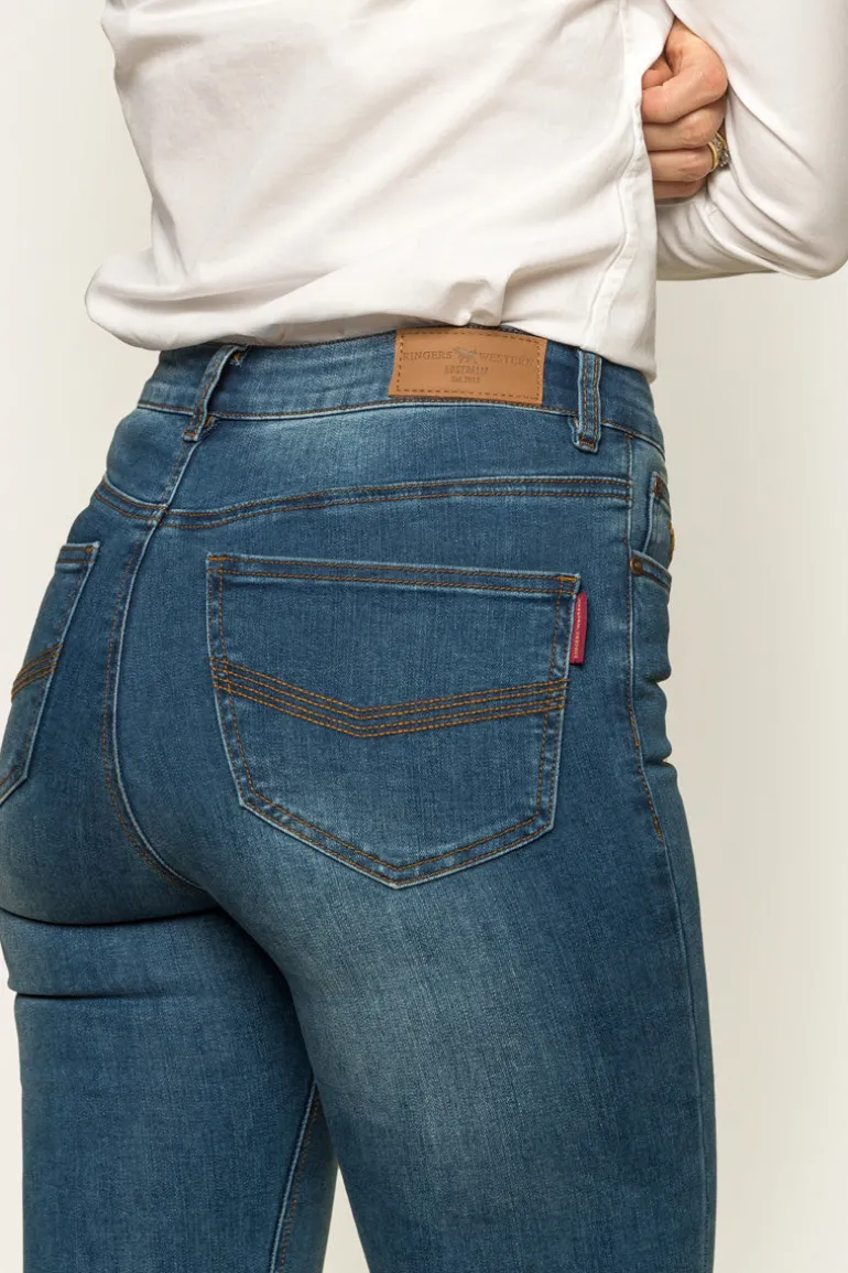 Penny Womens High-Rise Bootleg Jeans - Vintage Blue Wash