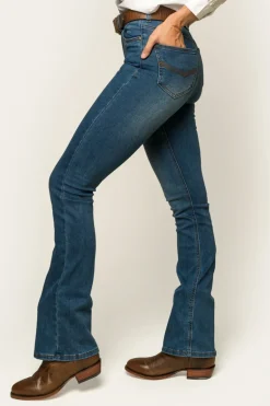 Penny Womens High-Rise Bootleg Jeans - Vintage Blue Wash