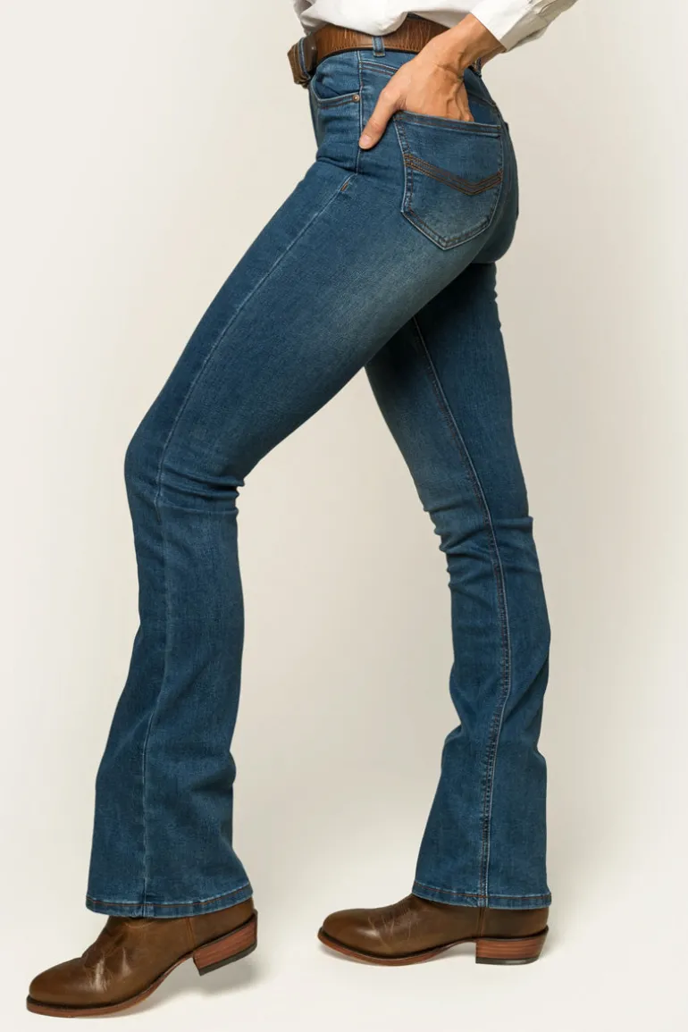 Penny Womens High-Rise Bootleg Jeans - Vintage Blue Wash