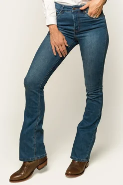 Penny Womens High-Rise Bootleg Jeans - Vintage Blue Wash