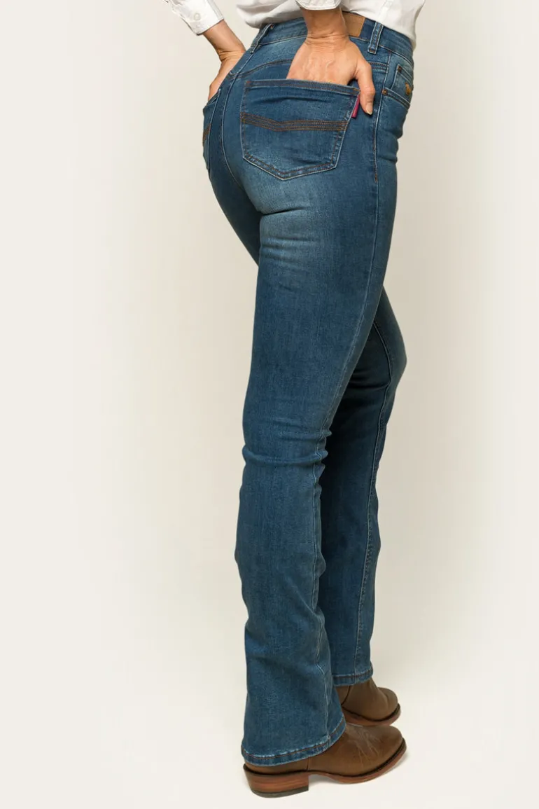 Penny Womens High-Rise Bootleg Jeans - Vintage Blue Wash