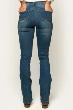Penny Womens High-Rise Bootleg Jeans - Vintage Blue Wash