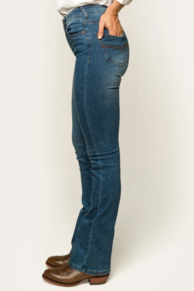 Penny Womens High-Rise Bootleg Jeans - Vintage Blue Wash