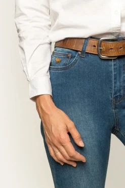 Penny Womens High-Rise Bootleg Jeans - Vintage Blue Wash