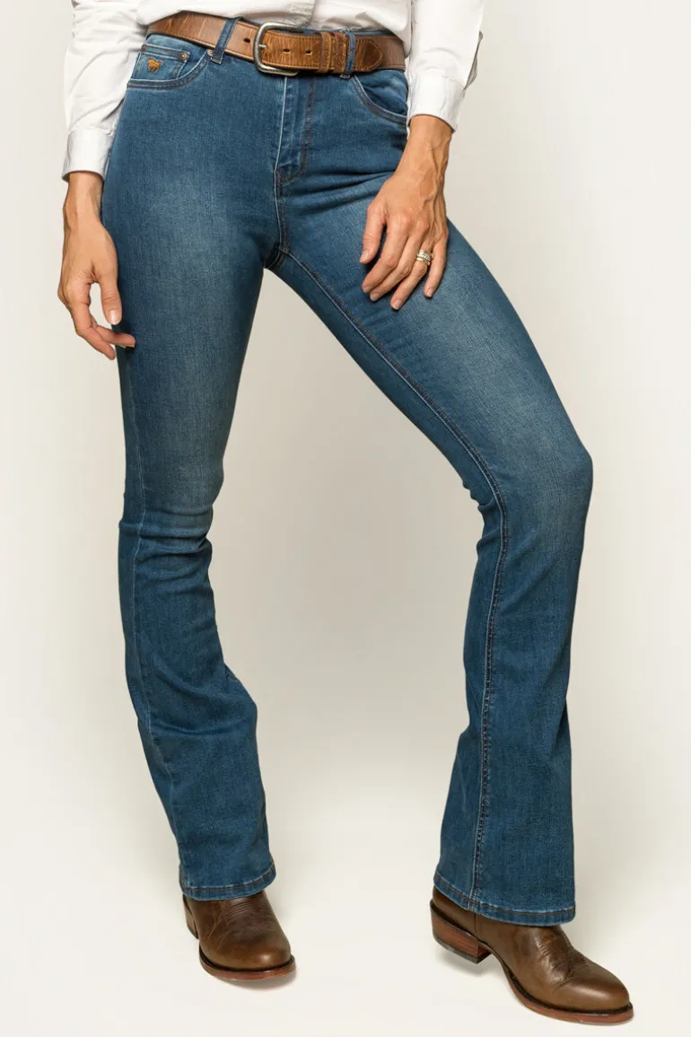 Penny Womens High-Rise Bootleg Jeans - Vintage Blue Wash