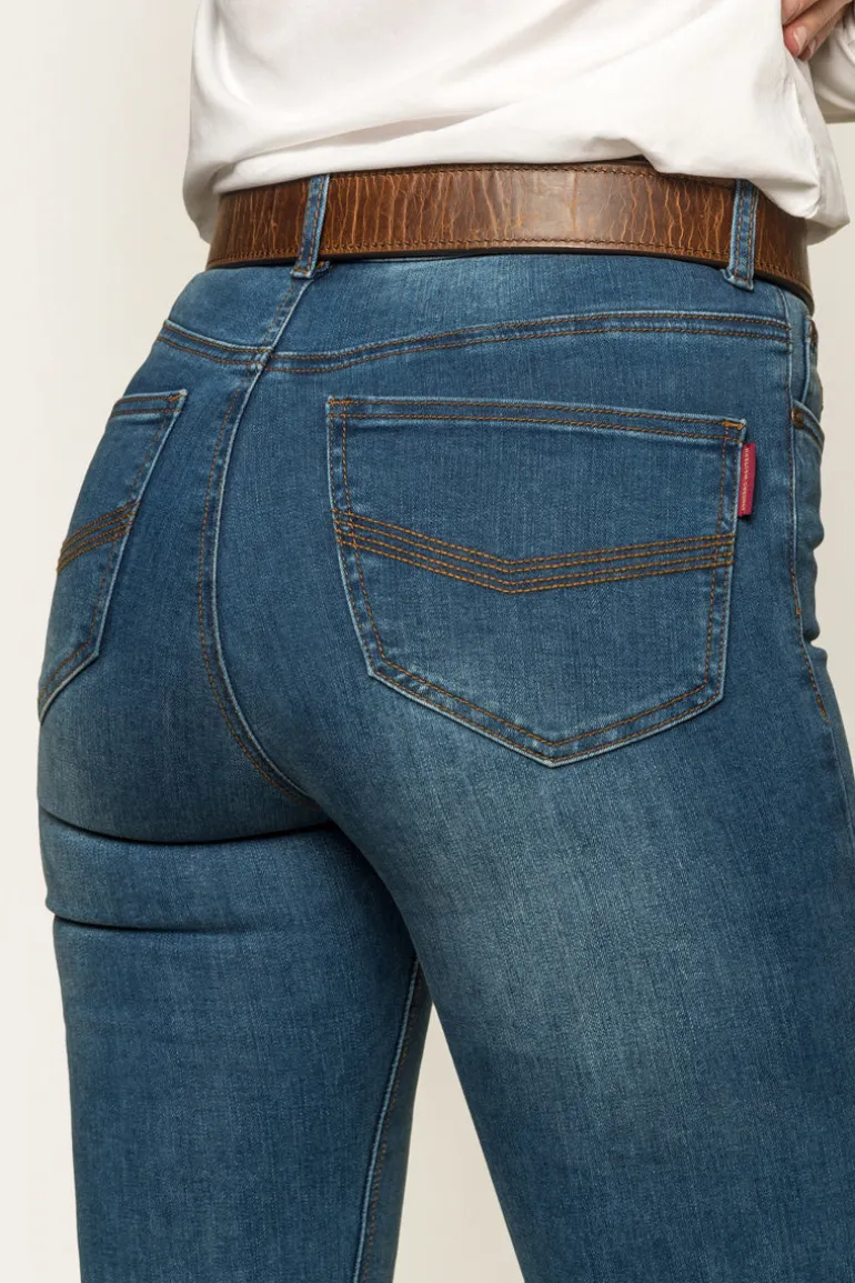 Penny Womens High-Rise Bootleg Jeans - Vintage Blue Wash