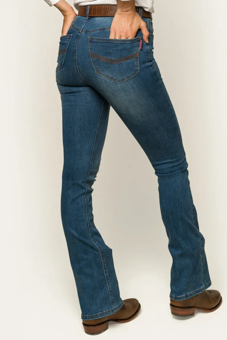 Penny Womens High-Rise Bootleg Jeans - Vintage Blue Wash