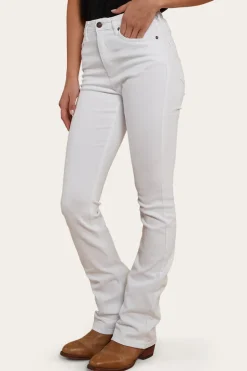 Penny Womens High-Rise Bootleg Jeans - White