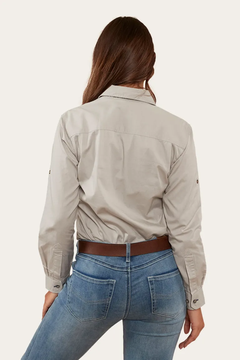 Pentecost River Womens Full Button Work Shirt - Beige