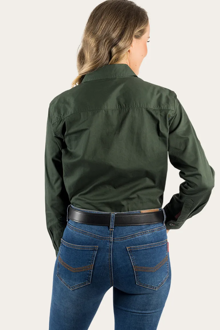 Pentecost River Womens Full Button Work Shirt - Cargo Khaki
