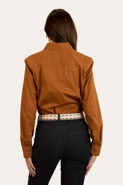 Pentecost River Womens Full Button Work Shirt - Tobacco