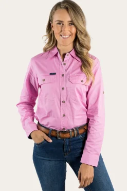 Pentecost River Womens Full Button Work Shirt - Pastel Pink