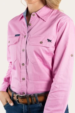Pentecost River Womens Full Button Work Shirt - Pastel Pink