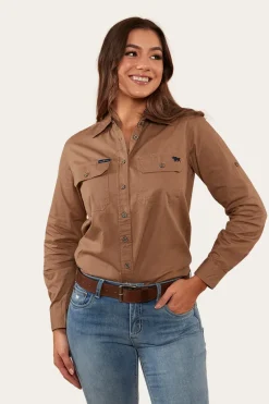 Pentecost River Womens Full Button Work Shirt - Clay