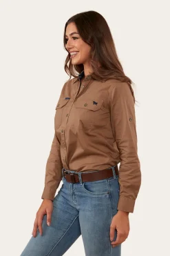 Pentecost River Womens Full Button Work Shirt - Clay