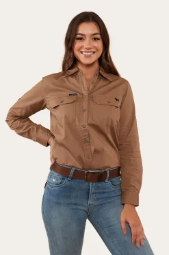 Pentecost River Womens Full Button Work Shirt - Clay