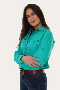 Pentecost River Womens Full Button Work Shirt - Mint