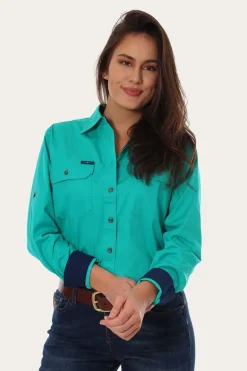 Pentecost River Womens Full Button Work Shirt - Mint