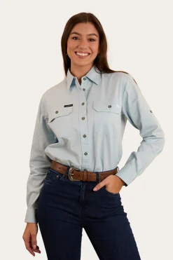 Pentecost River Womens Full Button Work Shirt - Pastel Blue