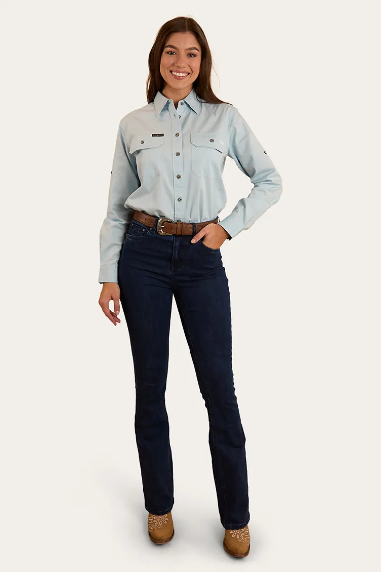 Pentecost River Womens Full Button Work Shirt - Pastel Blue