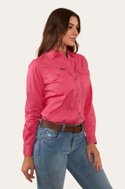 Pentecost River Womens Full Button Work Shirt - Melon