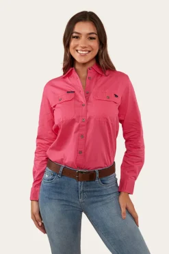 Pentecost River Womens Full Button Work Shirt - Melon