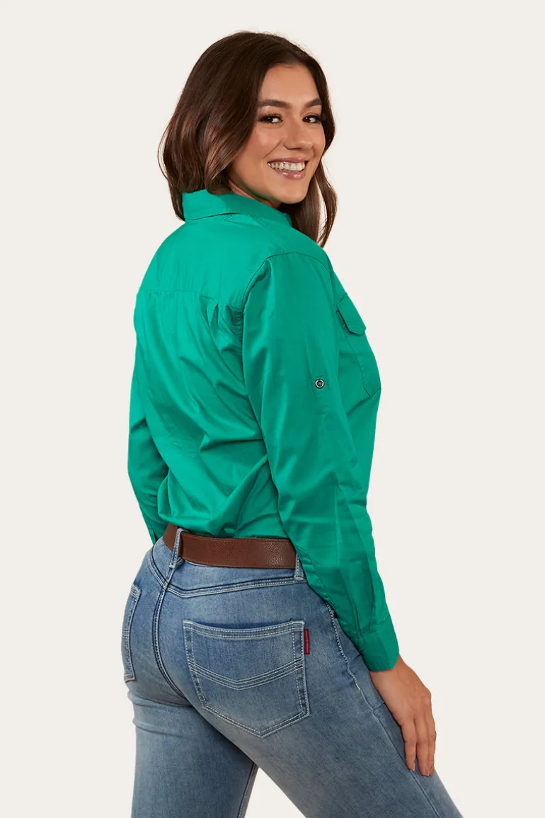 Pentecost River Womens Full Button Work Shirt - Green