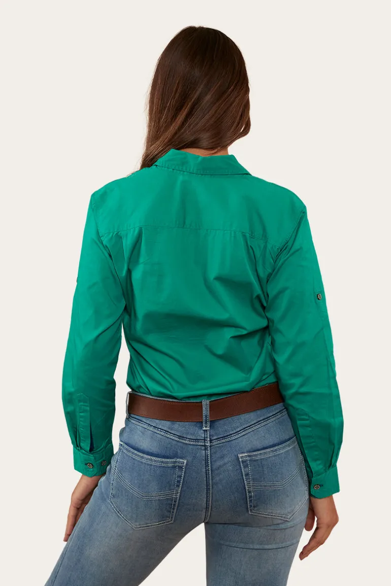 Pentecost River Womens Full Button Work Shirt - Green