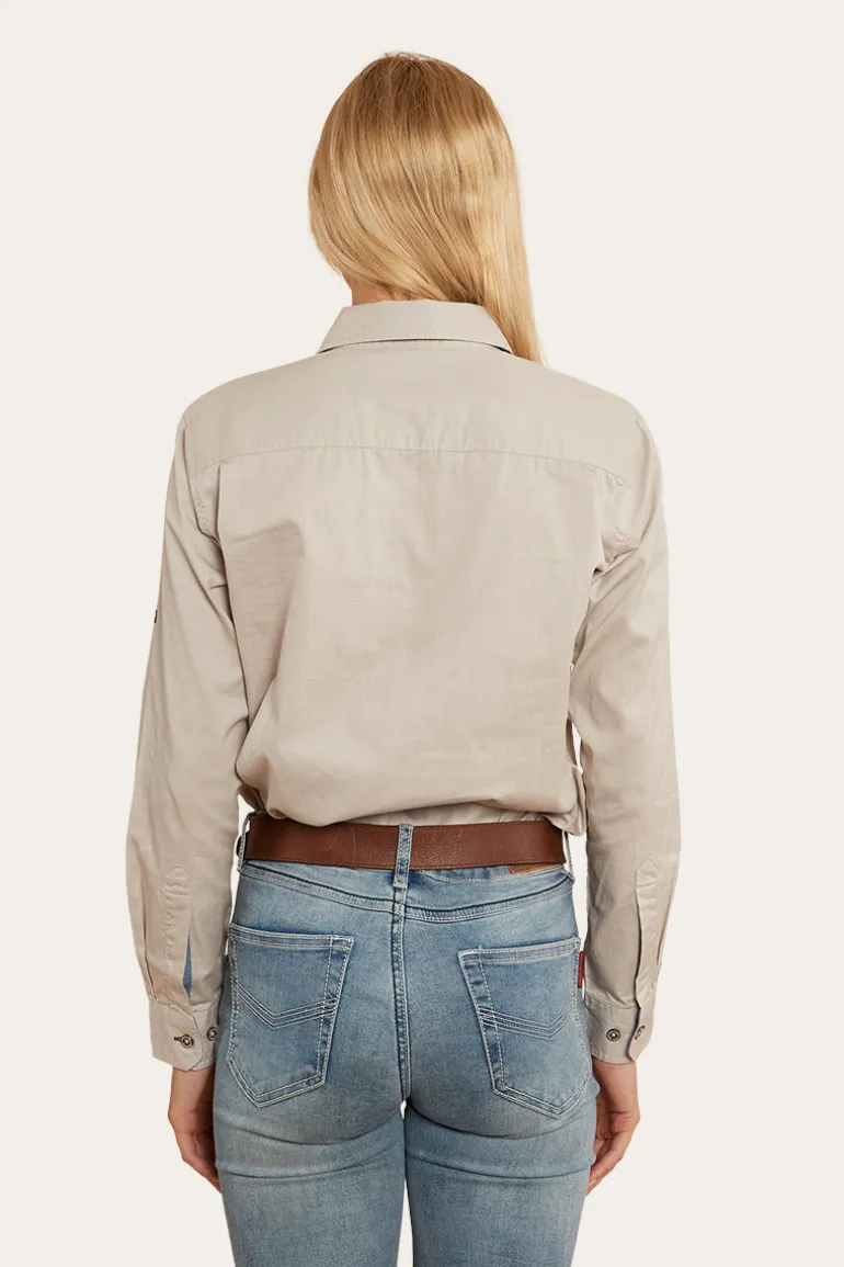 Pentecost River Womens Half Button Work Shirt - Beige