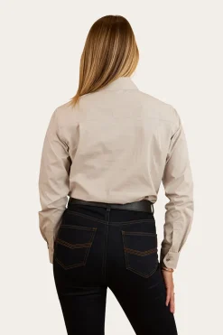 Pentecost River Womens Half Button Coolmax Work Shirt - Beige