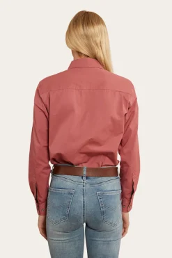 Pentecost River Womens Half Button Work Shirt - Dusty Rose