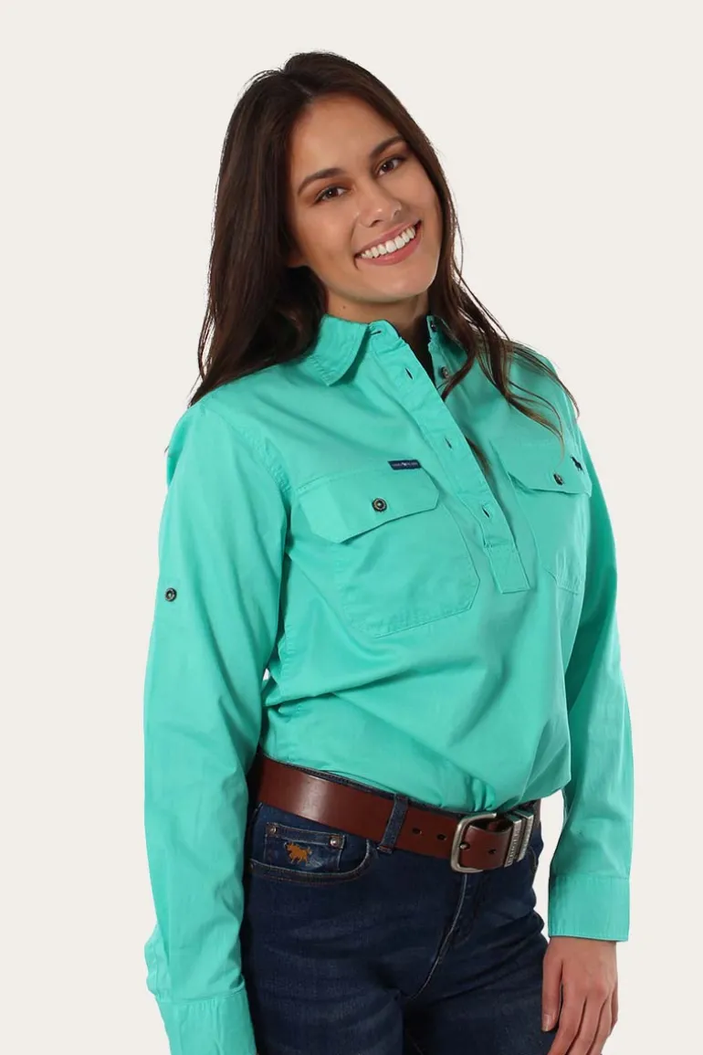 Pentecost River Womens Half Button Work Shirt - Mint