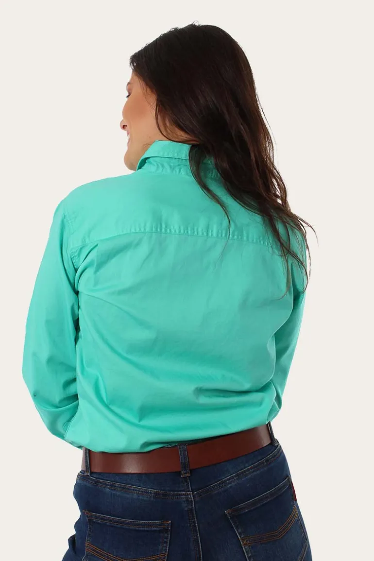 Pentecost River Womens Half Button Work Shirt - Mint