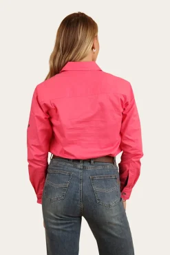 Pentecost River Womens Half Button Work Shirt - Melon