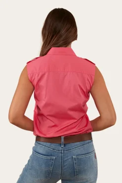 Pentecost River Womens Sleeveless Work Shirt - Melon
