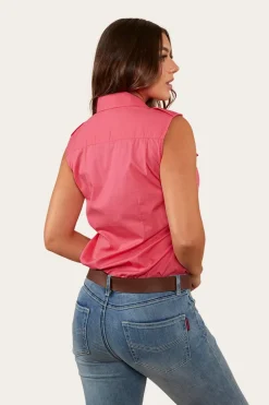 Pentecost River Womens Sleeveless Work Shirt - Melon