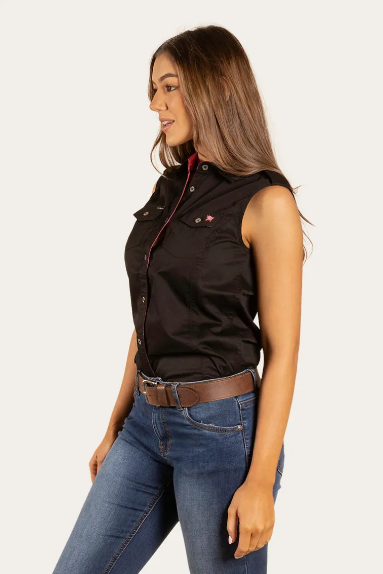 Pentecost River Womens Sleeveless Work Shirt - Black