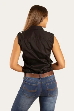 Pentecost River Womens Sleeveless Work Shirt - Black