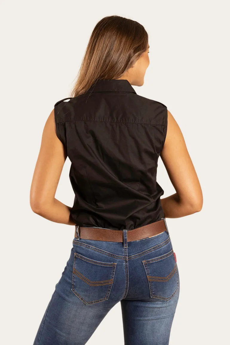 Pentecost River Womens Sleeveless Work Shirt - Black