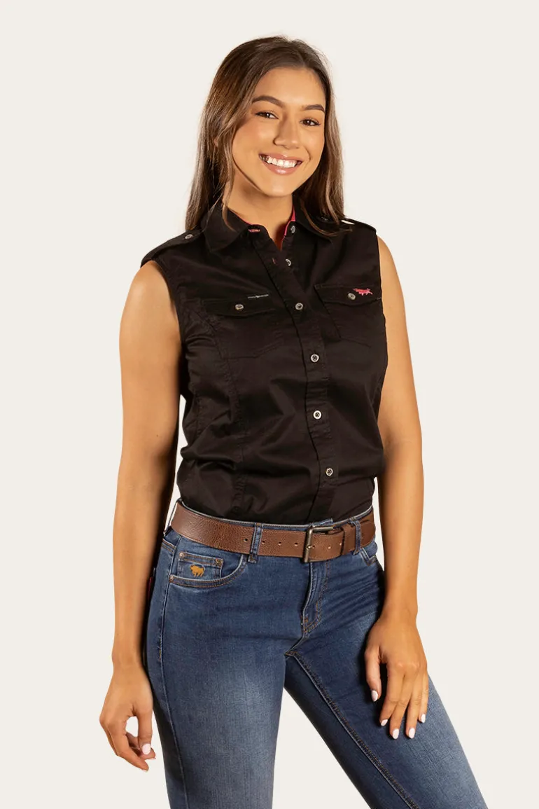 Pentecost River Womens Sleeveless Work Shirt - Black