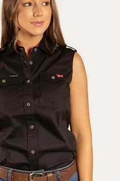 Pentecost River Womens Sleeveless Work Shirt - Black