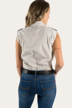 Pentecost River Womens Sleeveless Work Shirt - Beige