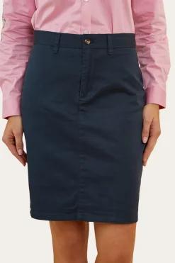 Pippa Womens Chino Skirt - Dark Navy