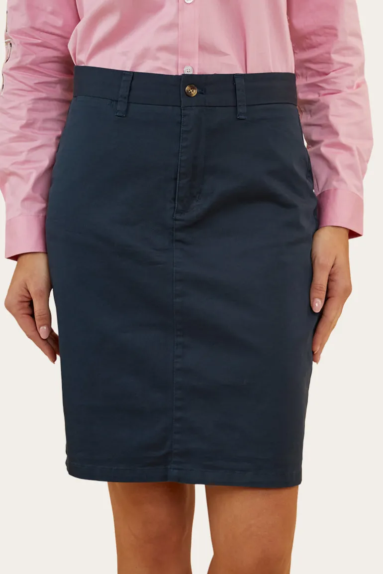 Pippa Womens Chino Skirt - Dark Navy
