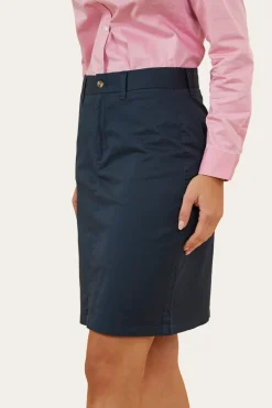 Pippa Womens Chino Skirt - Dark Navy