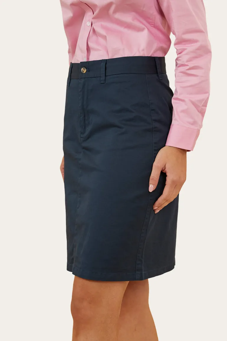 Pippa Womens Chino Skirt - Dark Navy