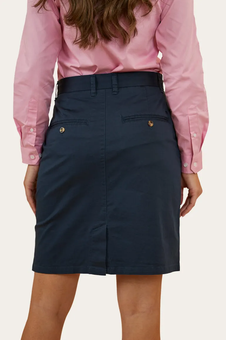 Pippa Womens Chino Skirt - Dark Navy