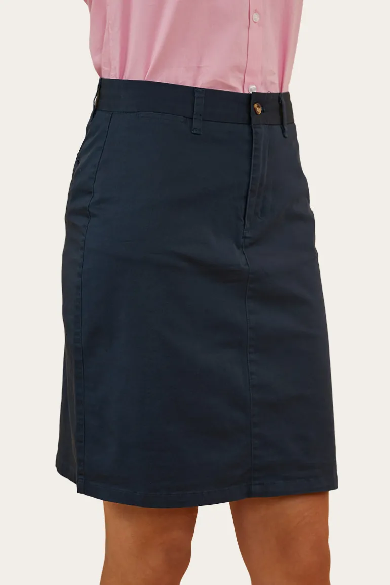 Pippa Womens Chino Skirt - Dark Navy
