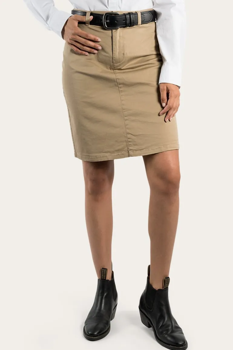 Pippa Womens Chino Skirt - Clay